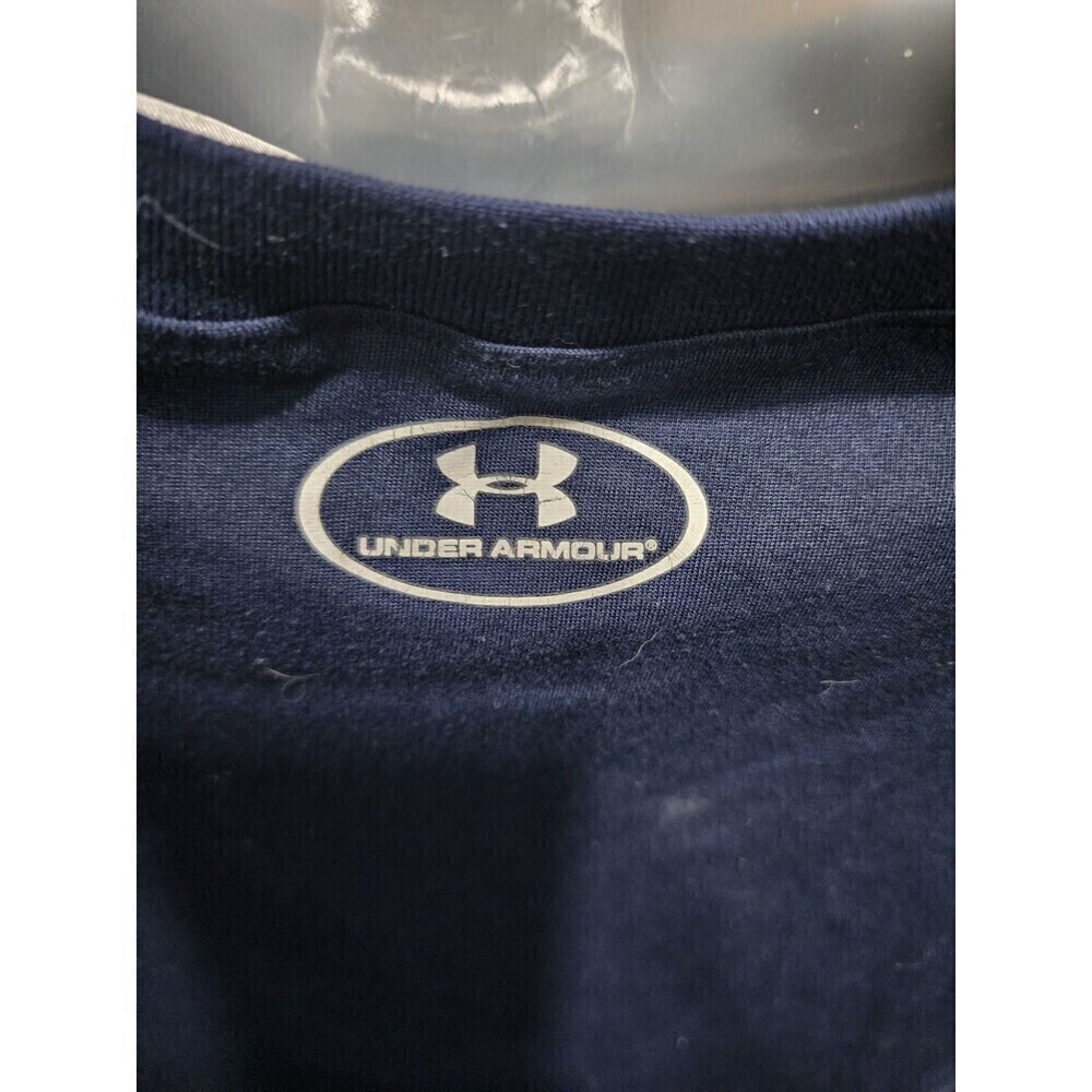 Under Armour Mens Heatgear Navy Blue & Gray Shirt Size Medium - Picture 4 of 6